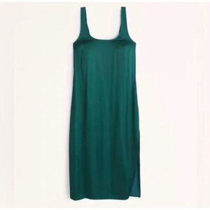 Abercrombie & Fitch Green Midi Slip Dress Sleeveless Cocktail Party Career Sz MP